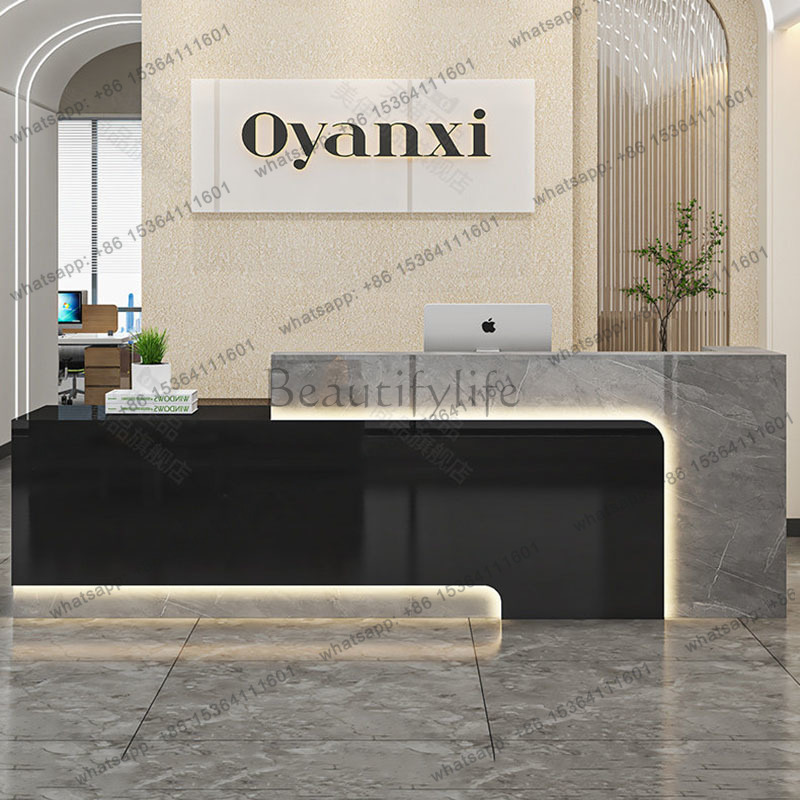 Home Office Industrial Design - Meja Resepsionis Mewah Industrial, Desain Meja