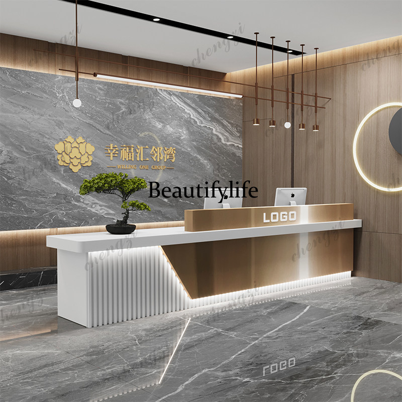 Home Office Industrial Design - Meja Resepsi Modern Industrial PPP, Rak