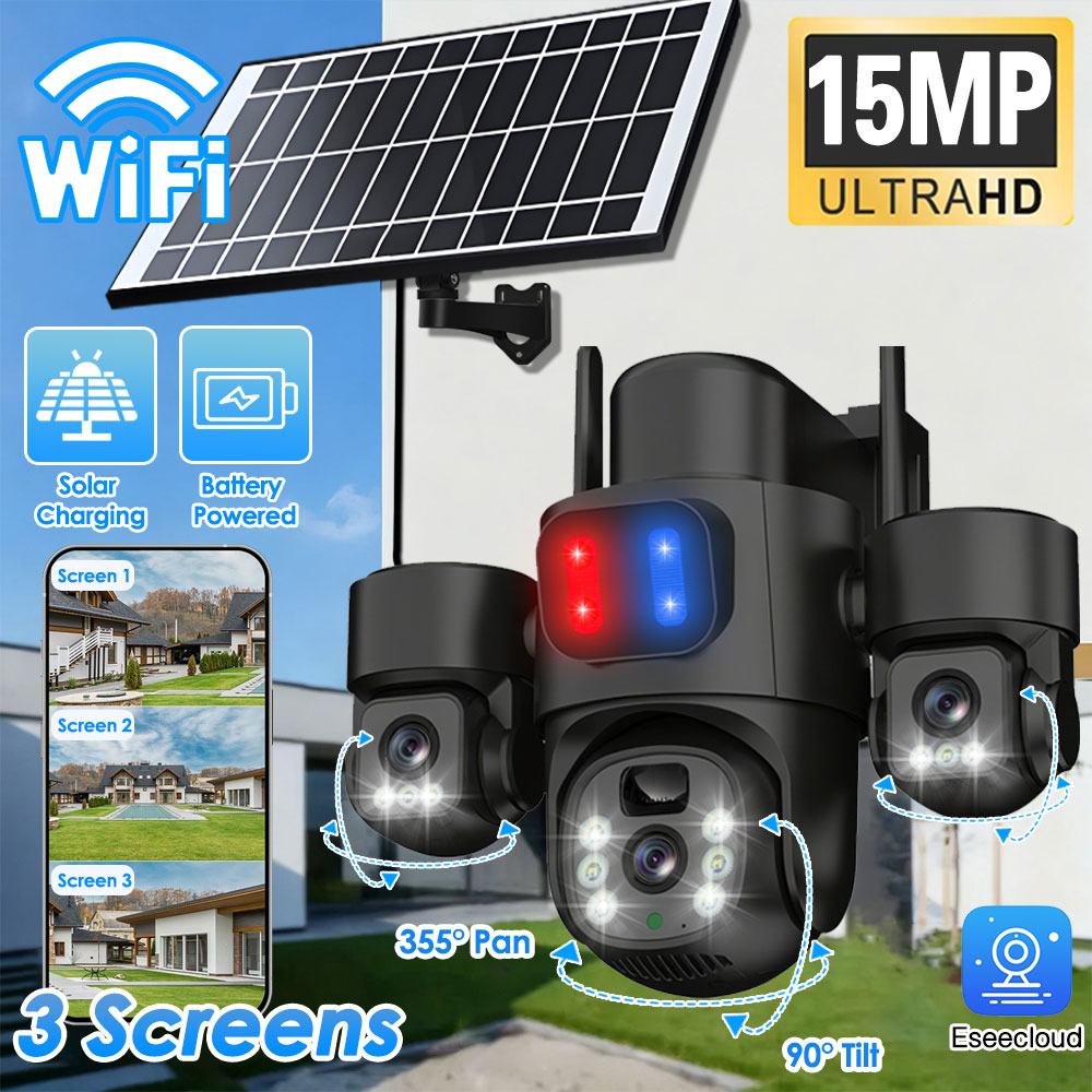 Home Office Zoom - Kamera PTZ Tenaga Surya WIFI Luar