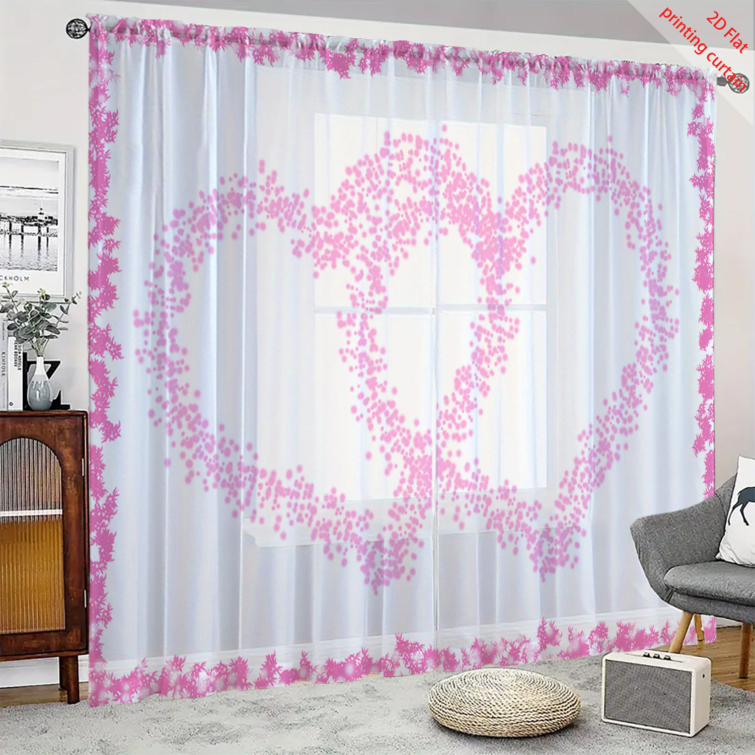 Tirai Kasa Transparan Bermotif - Home Office Windows ulasan dan harga