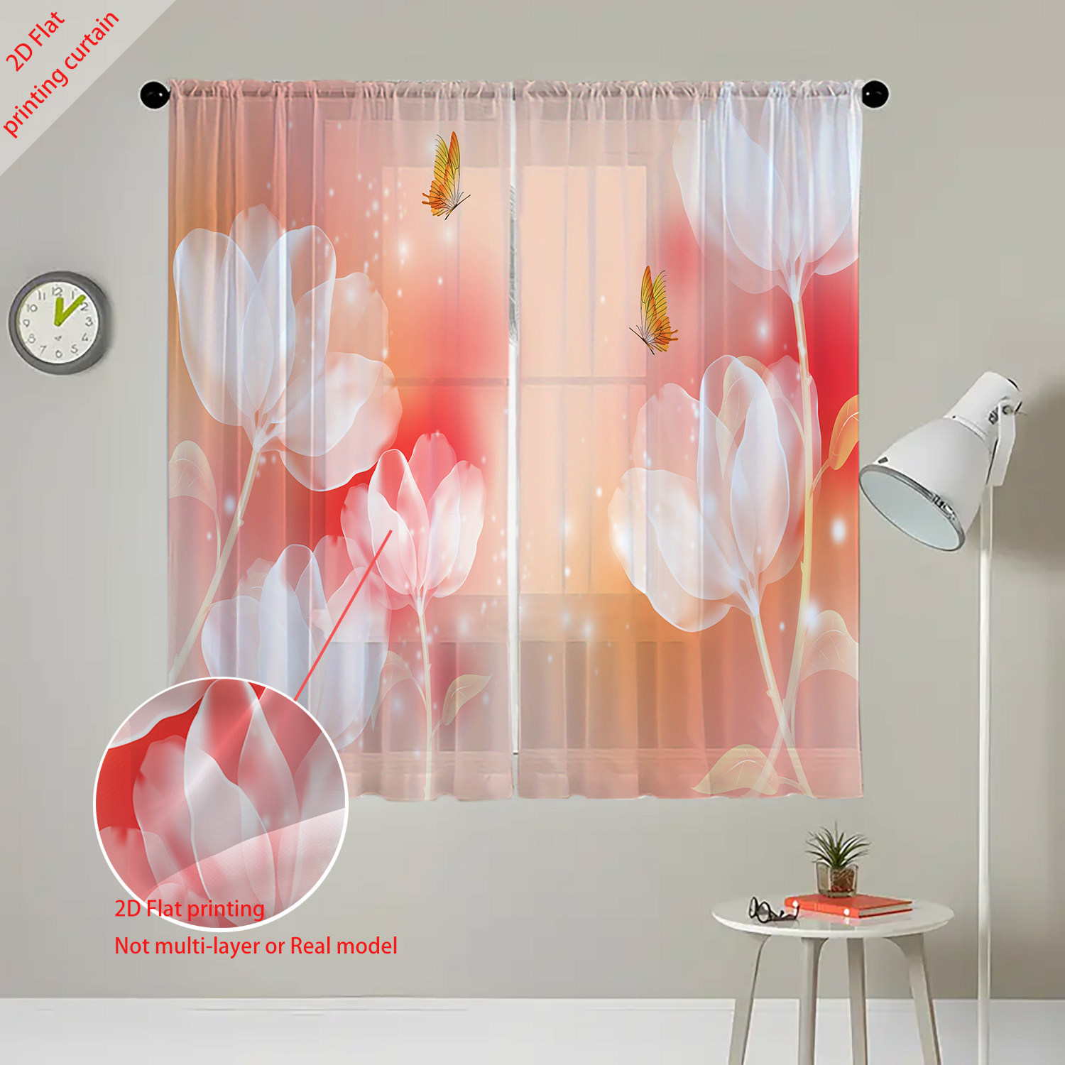 Tirai Kasa Transparan Bermotif - Home Office Windows ulasan dan harga