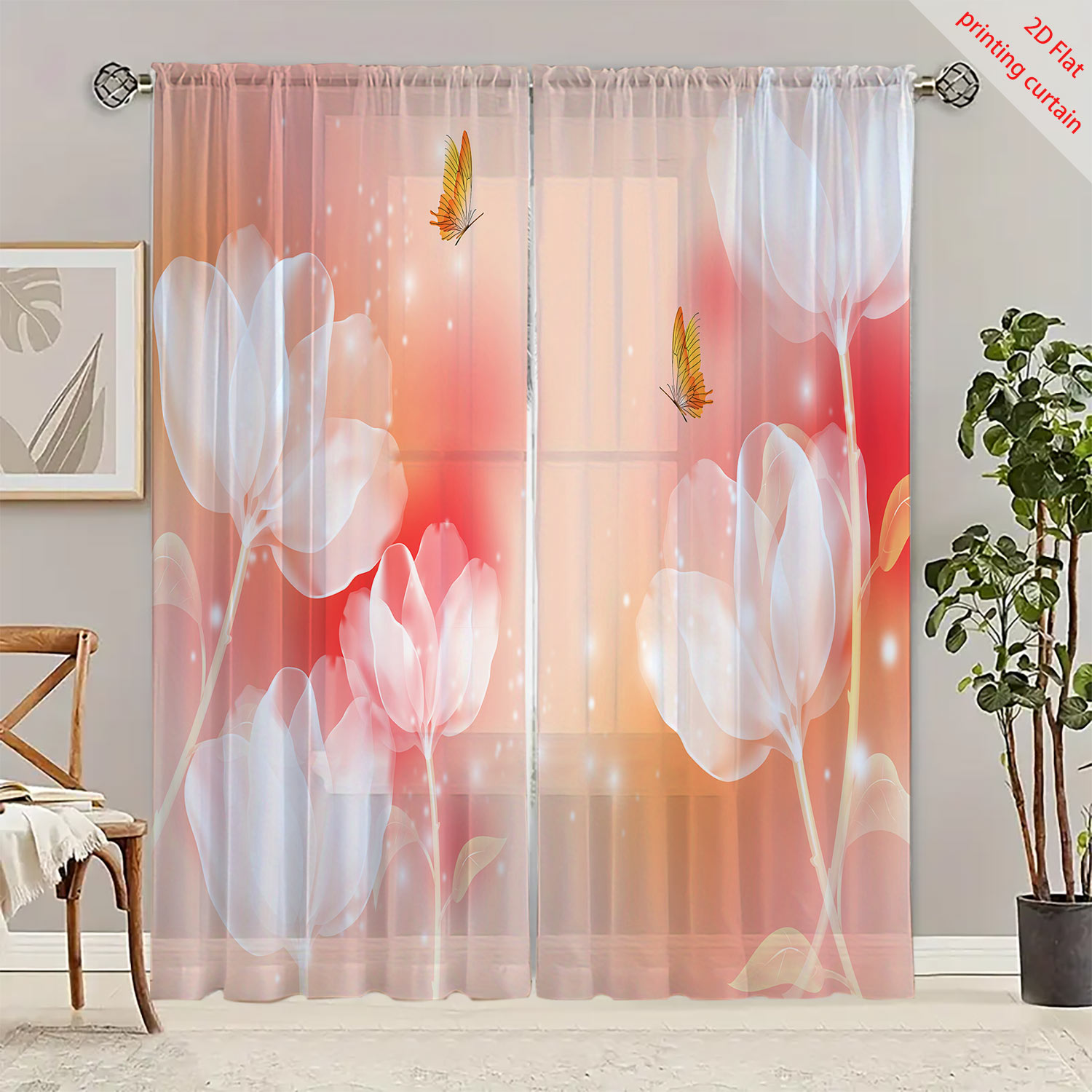 Tirai Kasa Transparan Bermotif - Home Office Windows ulasan dan harga