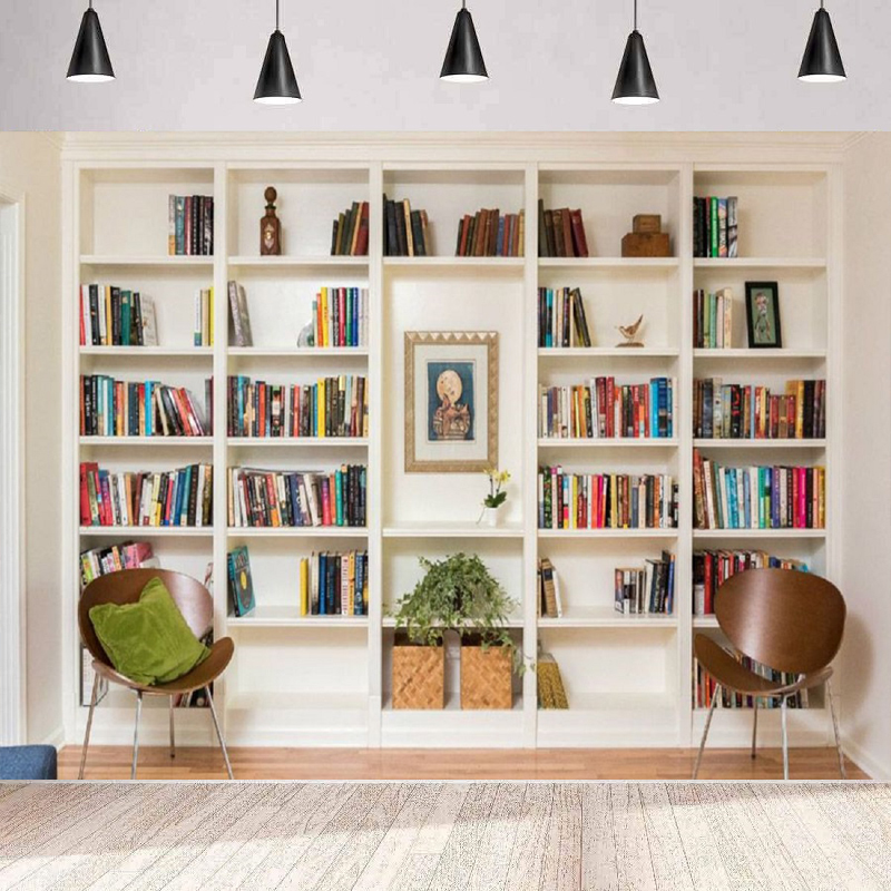 Rak Buku Putih Latar Belakang  - Home Office Zoom Background Free ulasan dan harga
