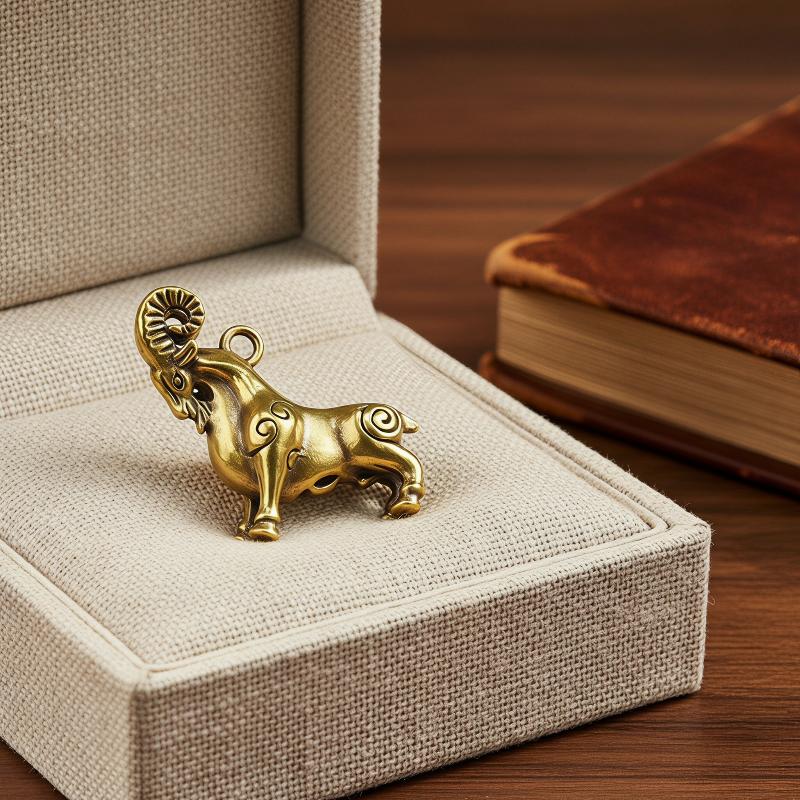 Ornamen Liontin Domba Kuningan - Office Table Home ulasan dan harga