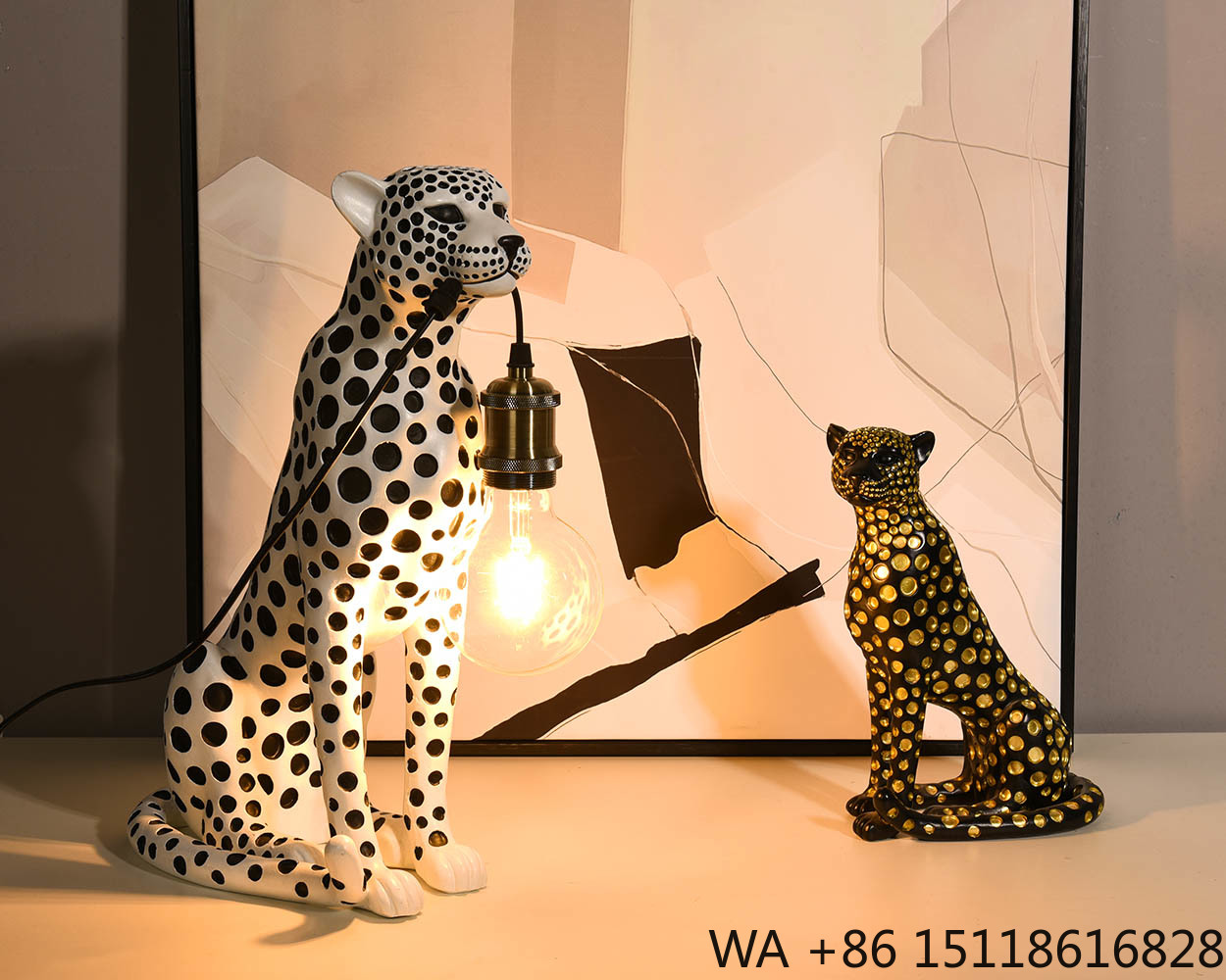 Patung Resin Hewan Leopard Sen - Office Table Home ulasan dan harga
