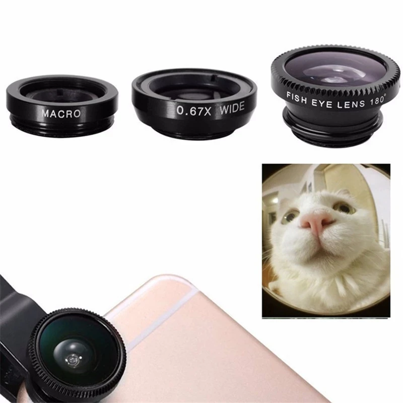 Lensa Kamera Mikro 3in1 Fishey - Home Office Zoom ulasan dan harga